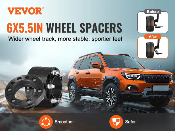 VEVOR-wielverbreders in de maat 6x5,5 inch verbeteren de stabiliteit van het voertuig en zorgen voor een sportievere uitstraling.