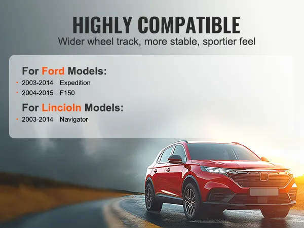 highly compatible VEVOR wheel spacers for ford expedition, f150, and lincoln navigator models.