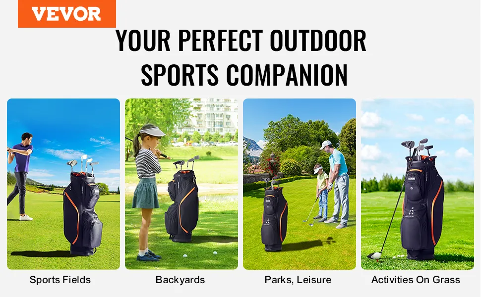 VEVOR-Golfcart-Tasche zur Verwendung auf Sportplätzen, in Hinterhöfen, Parks und für Outdoor-Aktivitäten auf Gras.