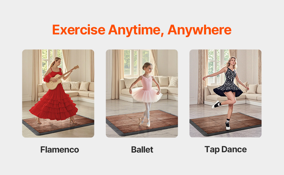 VEVOR Portable Dance Floor Tiles — 25 Piece Practice Floor