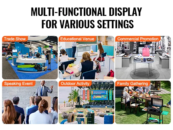 multi-functional VEVOR promotion counter for trade shows, educational venues, commercial promotion, and events.