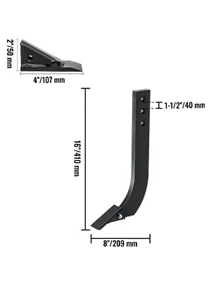 VEVOR box blade shank with dimensions: 16"/410mm and 8"/209mm.