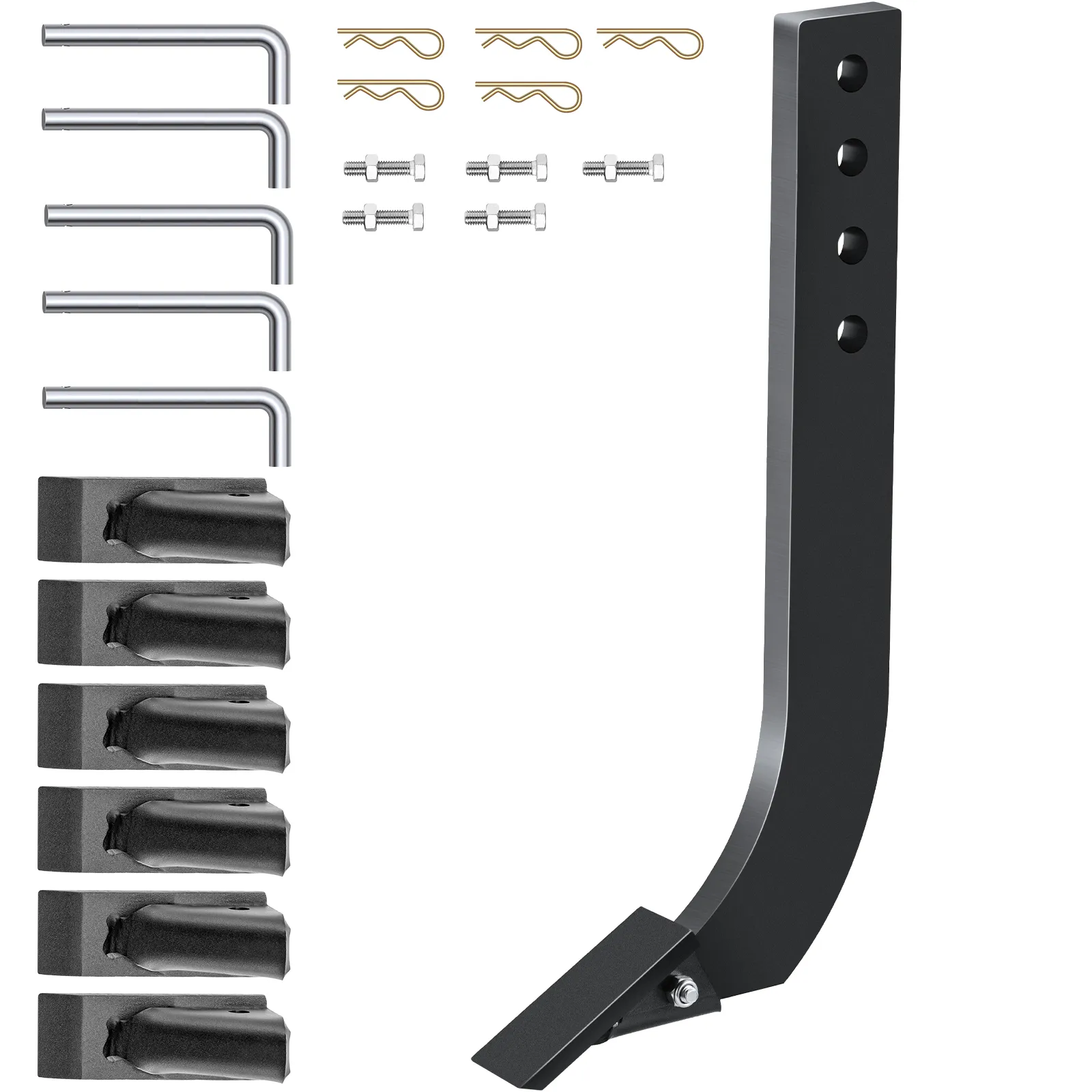VEVOR box blade shank set with bolts, cotter pins, and angled metal parts.