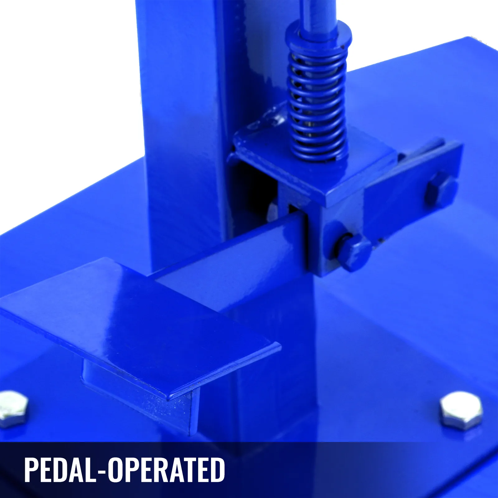 Rozpieracz do opon VEVOR obsługiwany pedałem, w kolorze niebieskim.