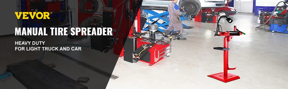 VEVOR Manual Tire Spreader Portable Tire Changer with Stand Adjustable LED Light Tire Spreader Tool for Light Truck and Car
