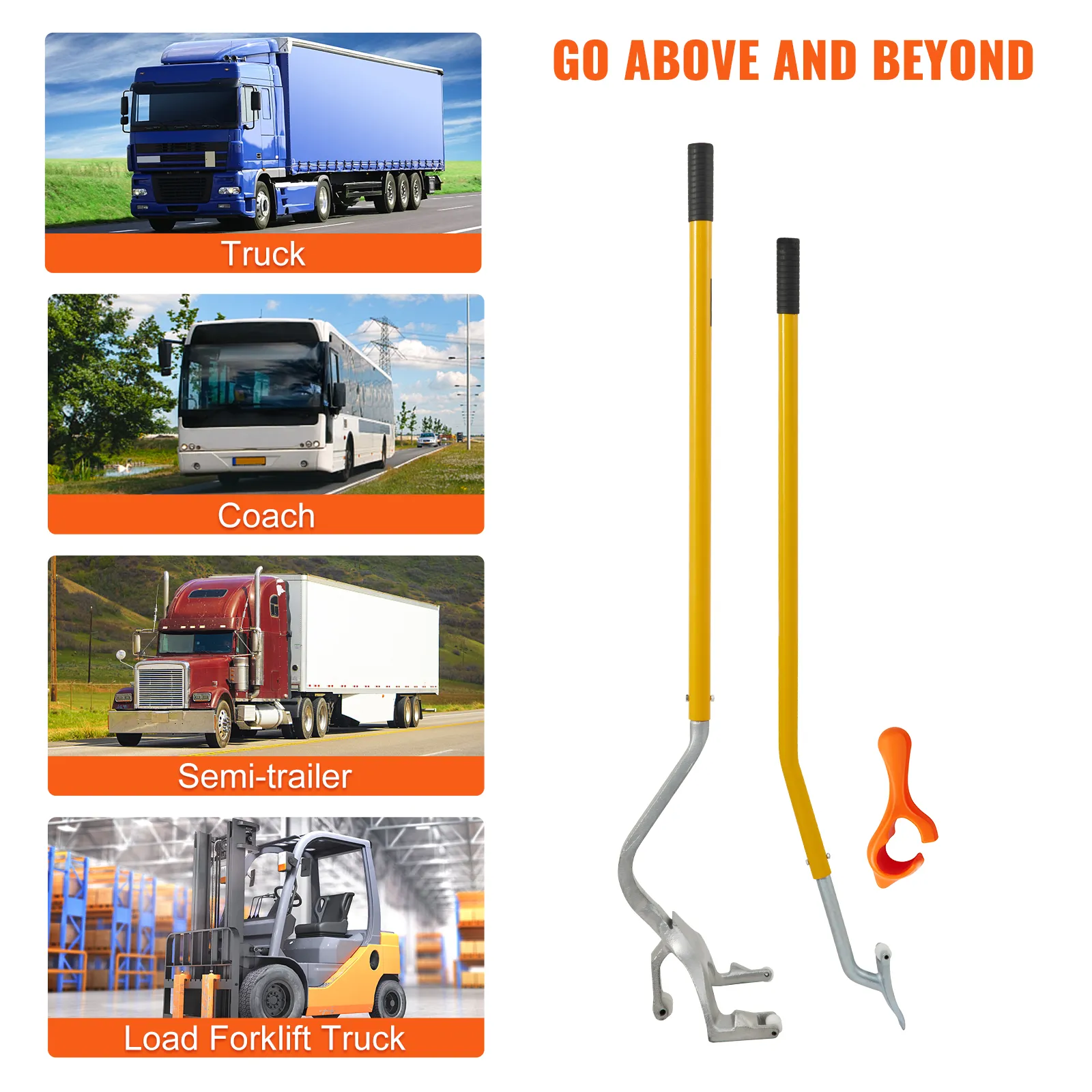 Herramienta de montaje y desmontaje de neumáticos VEVOR para camiones, autobuses, semirremolques y carretillas elevadoras de carga.