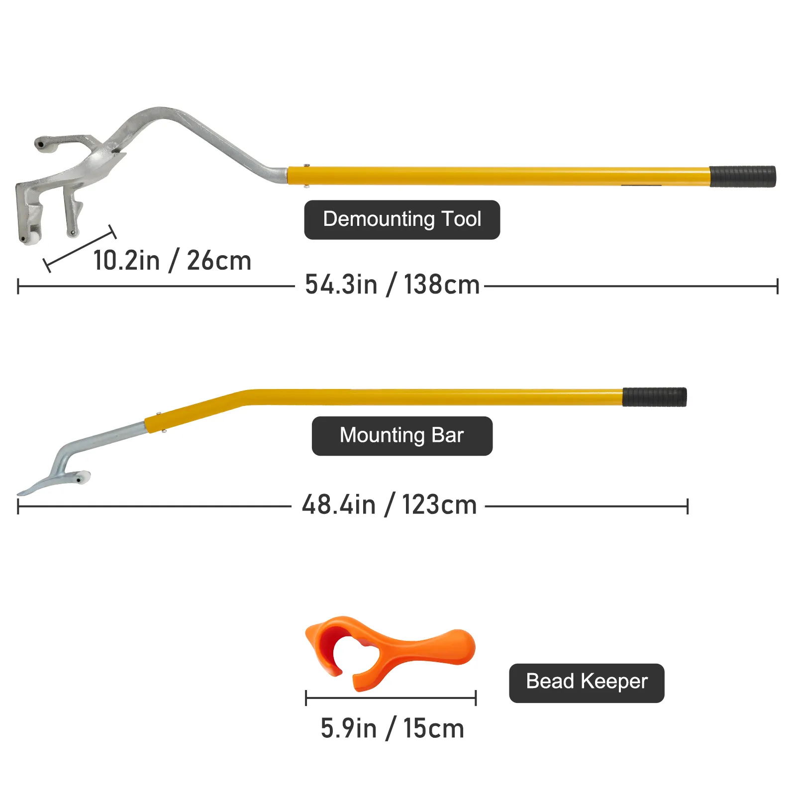Herramienta de desmontaje y montaje de neumáticos VEVOR con herramienta de desmontaje, barra de montaje y protector de talón.