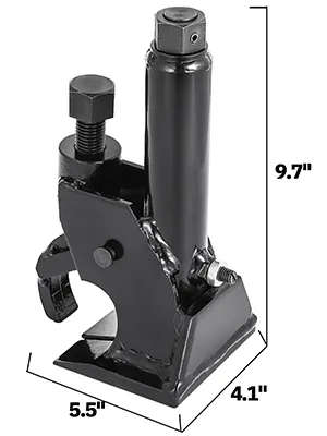 VEVOR manual tire bead breaker with dimensions: 9.7" height, 5.5" width, 4.1" depth.