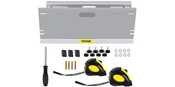 VEVOR wheel alignment tool set with steel board, screws, washers, screwdriver, tape measures.