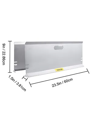 VEVOR wheel alignment tool, 9in x 23.5in, gray metal with handle cutout.