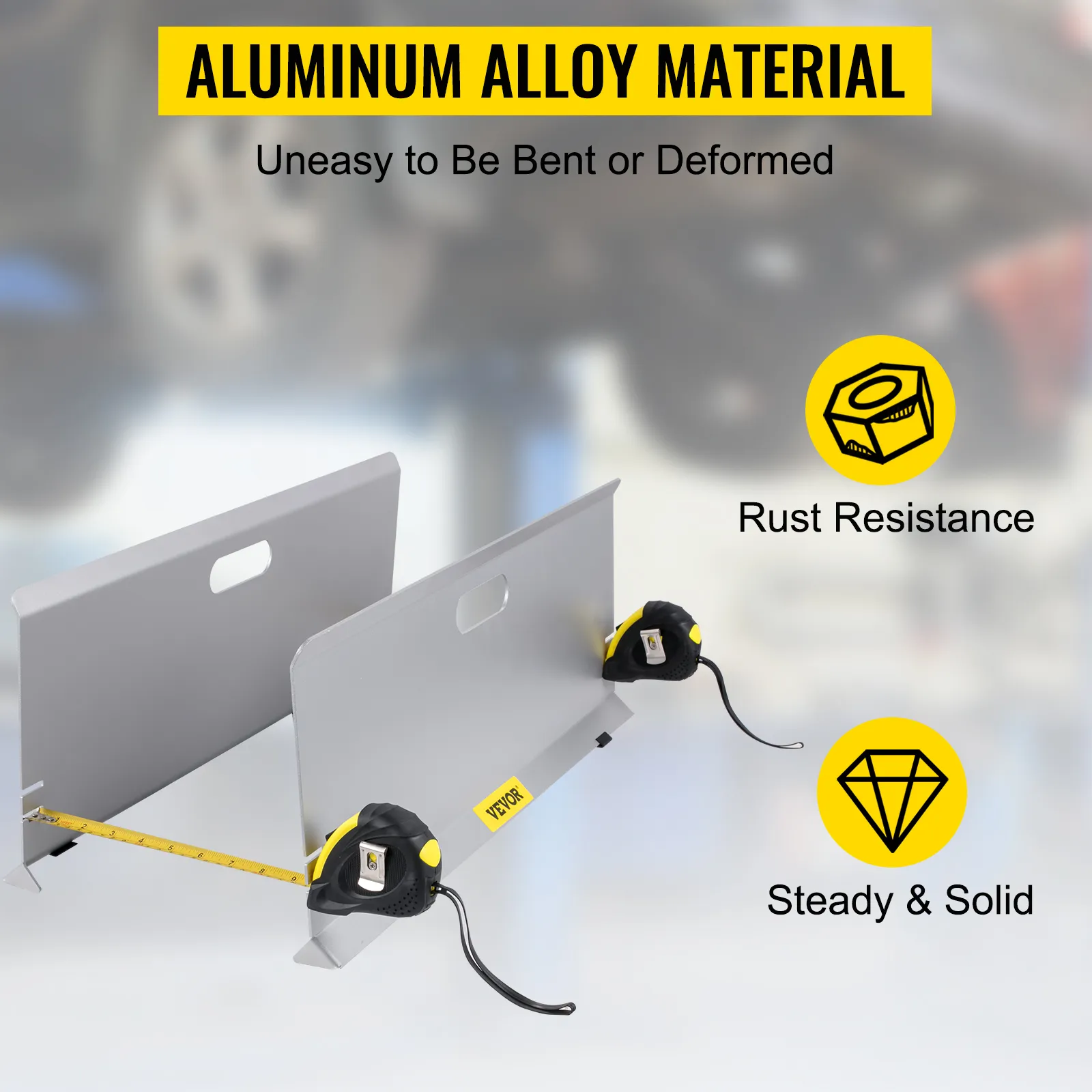 VEVOR wheel alignment tool with aluminum alloy material, rust resistance, steady and solid.