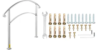 VEVOR outdoor handrails with installation hardware, screws, bolts, and wrench included.