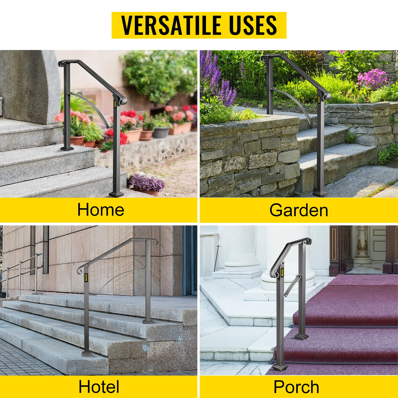 Corrimano per esterni VEVOR per scale di casa, giardino, hotel e portici.