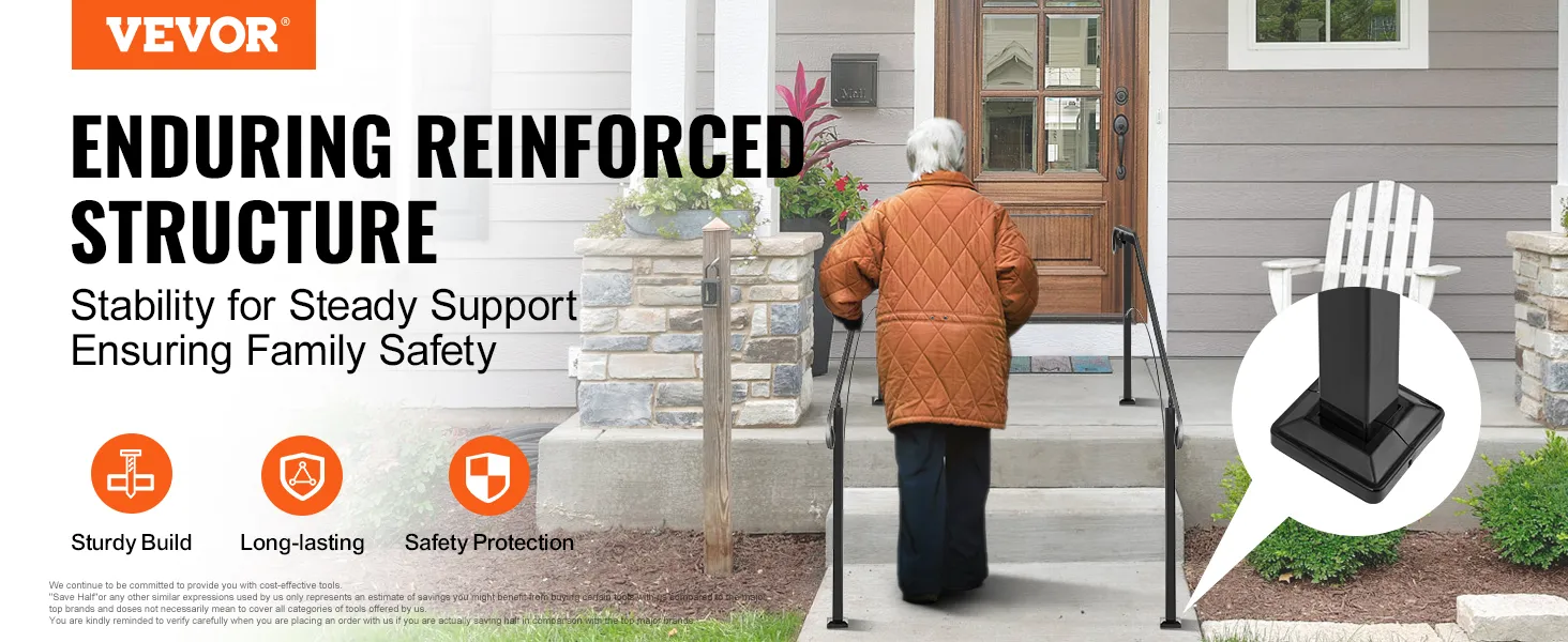 Poręcze VEVOR do schodów zewnętrznych zapewniają rodzinom solidne wsparcie i bezpieczeństwo.