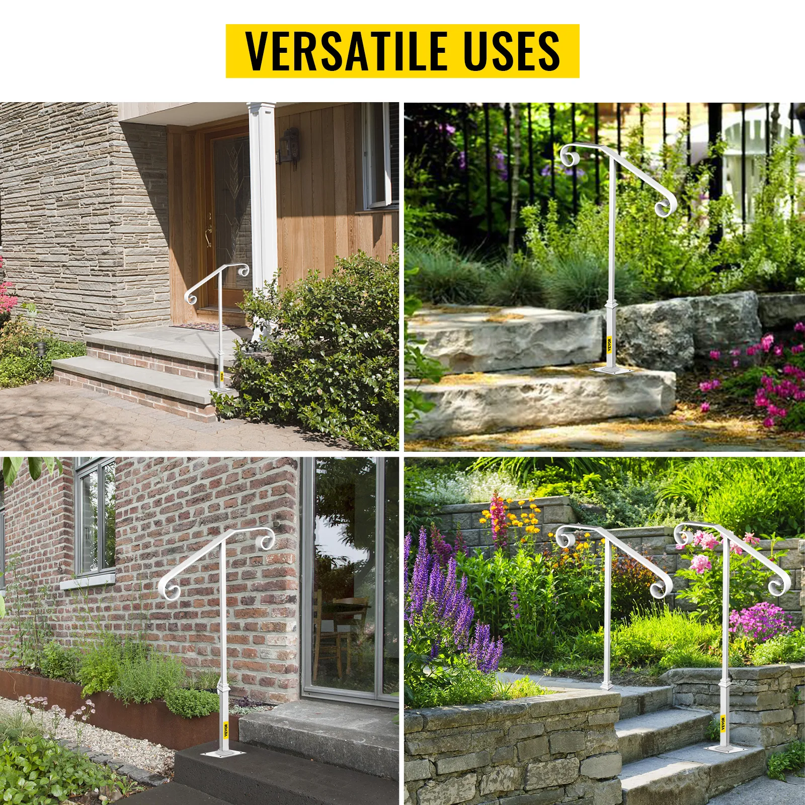 Pasamanos de un solo poste VEVOR para escaleras y jardines en varios entornos