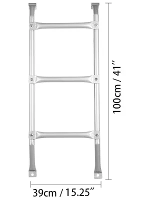 VEVOR egress ladder, 100cm height, 39cm width, 3-step metal ladder.
