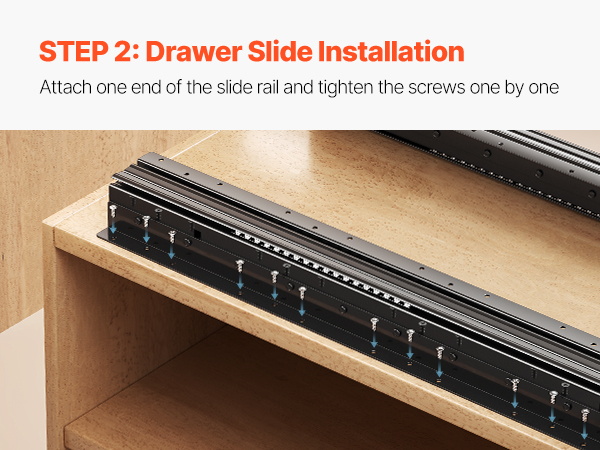 VEVOR Full Extension Undermount Drawer Slides — Soft-Close