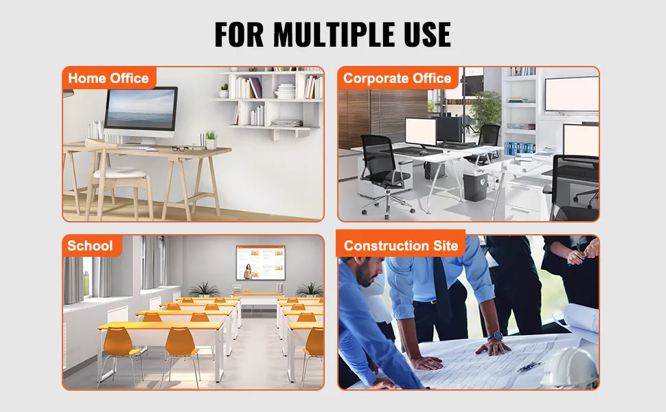 home office, corporate office, school, and construction site uses of the VEVOR blueprint storage rack.