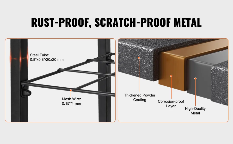 VEVOR blueprint storage rack: rust-proof, scratch-proof metal with mesh wire and powder coating details.
