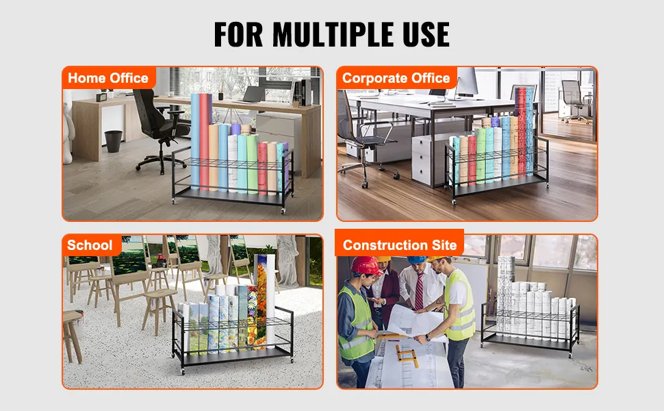 VEVOR-Blaupausen-Aufbewahrungsregal für das Home-Office, die Firmenzentrale, die Schule und die Baustelle.
