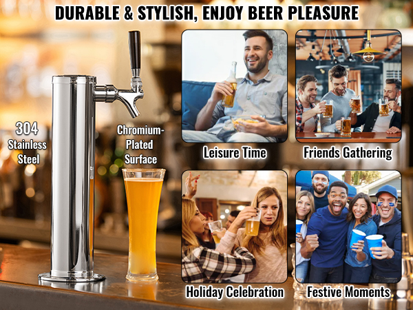 Kegerator Ersatzteil-Set – Selbstschließender Bierhahn, 1,5m Schlauch, Für Biertürme