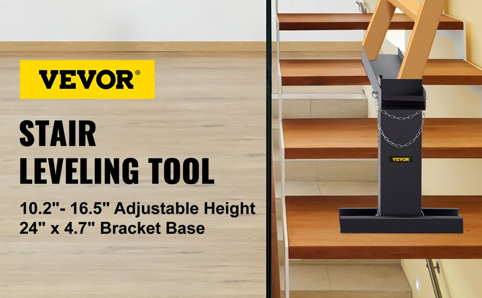 VEVOR stair leveling tool with adjustable height and sturdy bracket base.