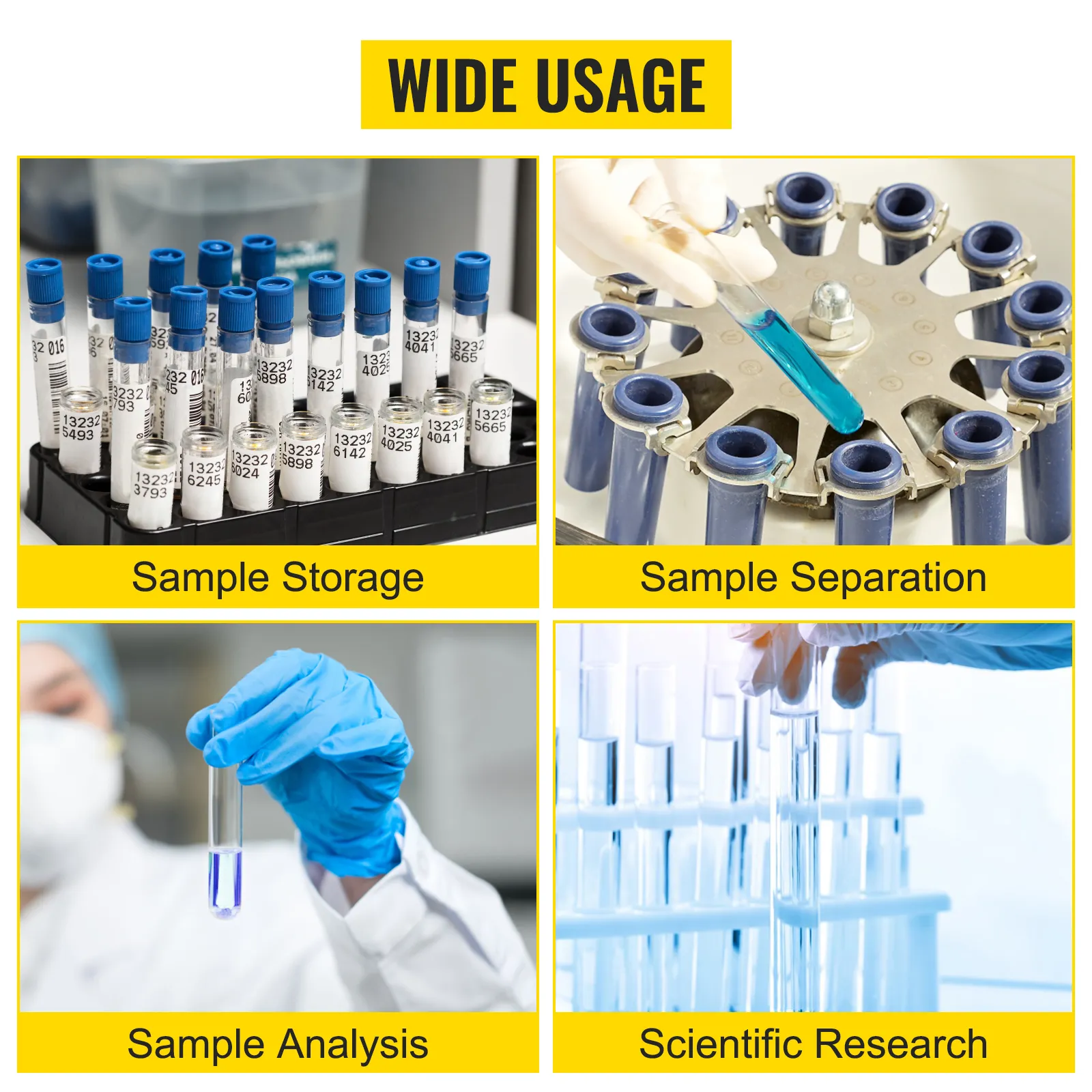 VEVOR centrifuge tubes: wide usage in sample storage, separation, analysis, and scientific research.