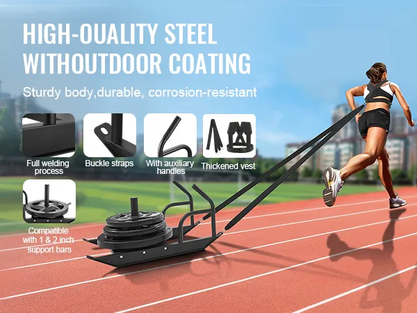 Slitta per allenamento con pesi VEVOR in acciaio di alta qualità, rivestimento per esterni e maniglie ausiliarie su binario.