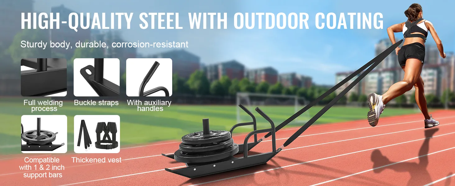 Slitta per allenamento con pesi VEVOR in acciaio di alta qualità, rivestimento per esterni e maniglie ausiliarie su binario.