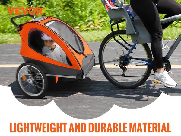 VEVOR Bike Trailer for Toddlers, Kids, Double Seat, 110 lbs Load