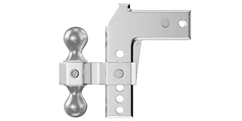 VEVOR adjustable trailer hitch with dual ball mount in a metallic finish, highlighting its sturdy design.