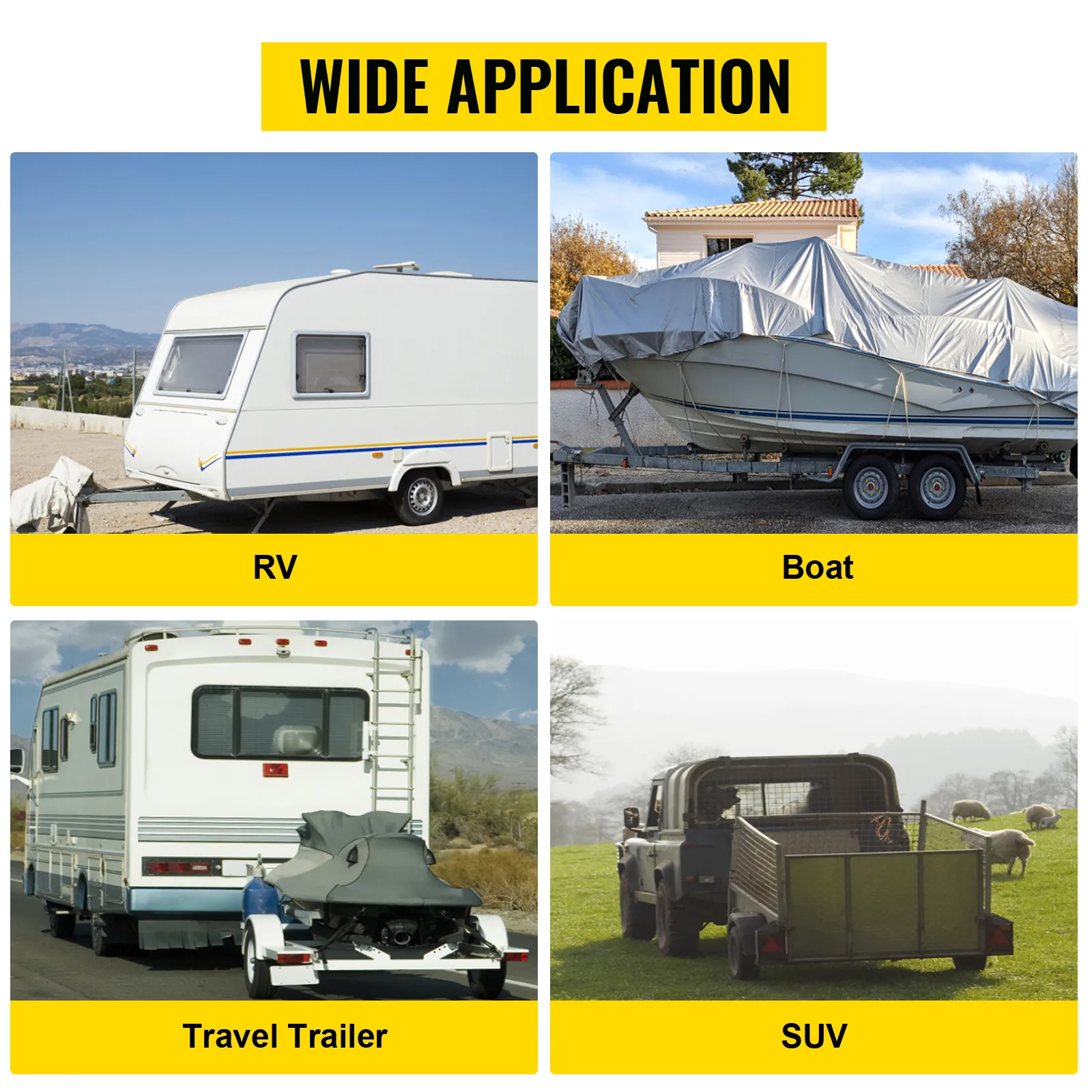 rv, boat, travel trailer, and suv towing options with VEVOR adjustable trailer hitch. wide application.