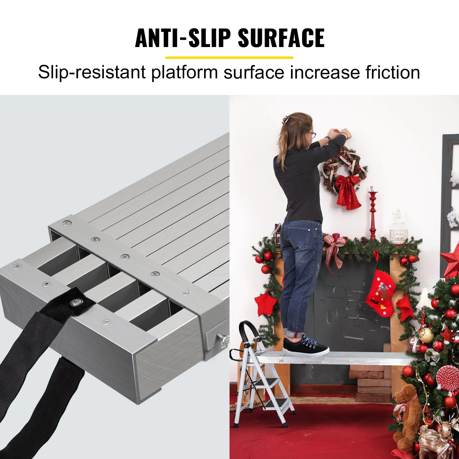 Asse da lavoro in alluminio VEVOR con superficie antiscivolo, ideale per decorare superfici elevate.