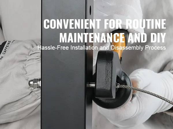 hands installing a VEVOR cable railing tensioner, highlighting easy routine maintenance and diy capabilities.