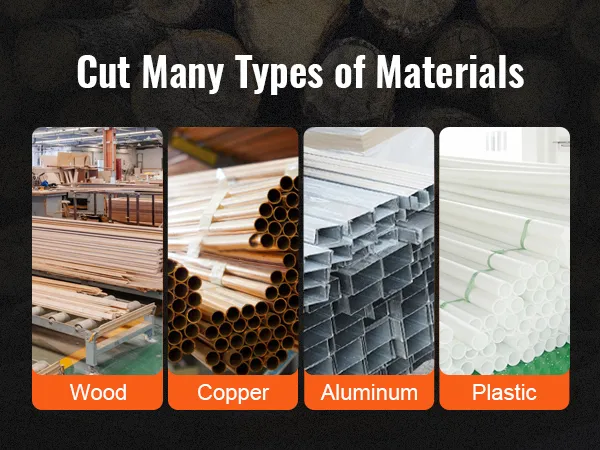 Corte diversos materiales como madera, cobre, aluminio y plástico con la sierra de cinta VEVOR.