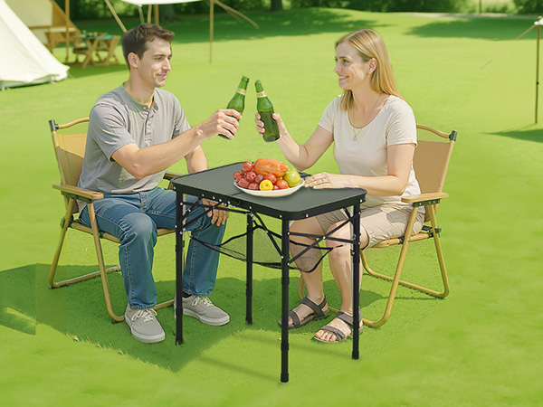 VEVOR Aluminum Folding Camp Table – Adjustable & Portable