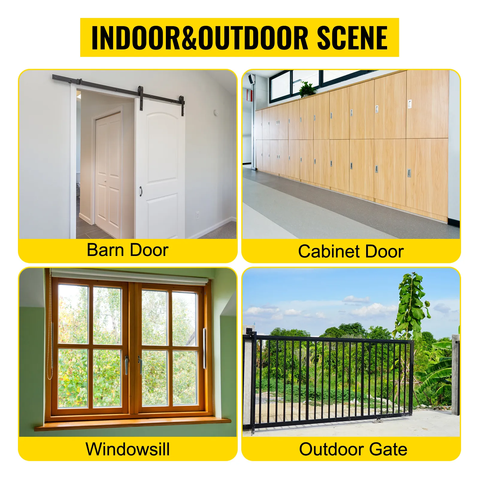barn door, cabinet door, windowsill, and outdoor gate using VEVOR sliding gate roller guide.