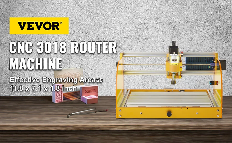 Máquina fresadora CNC VEVOR 3018 con área de grabado de 11,8 x 7,1 x 1,8 pulgadas