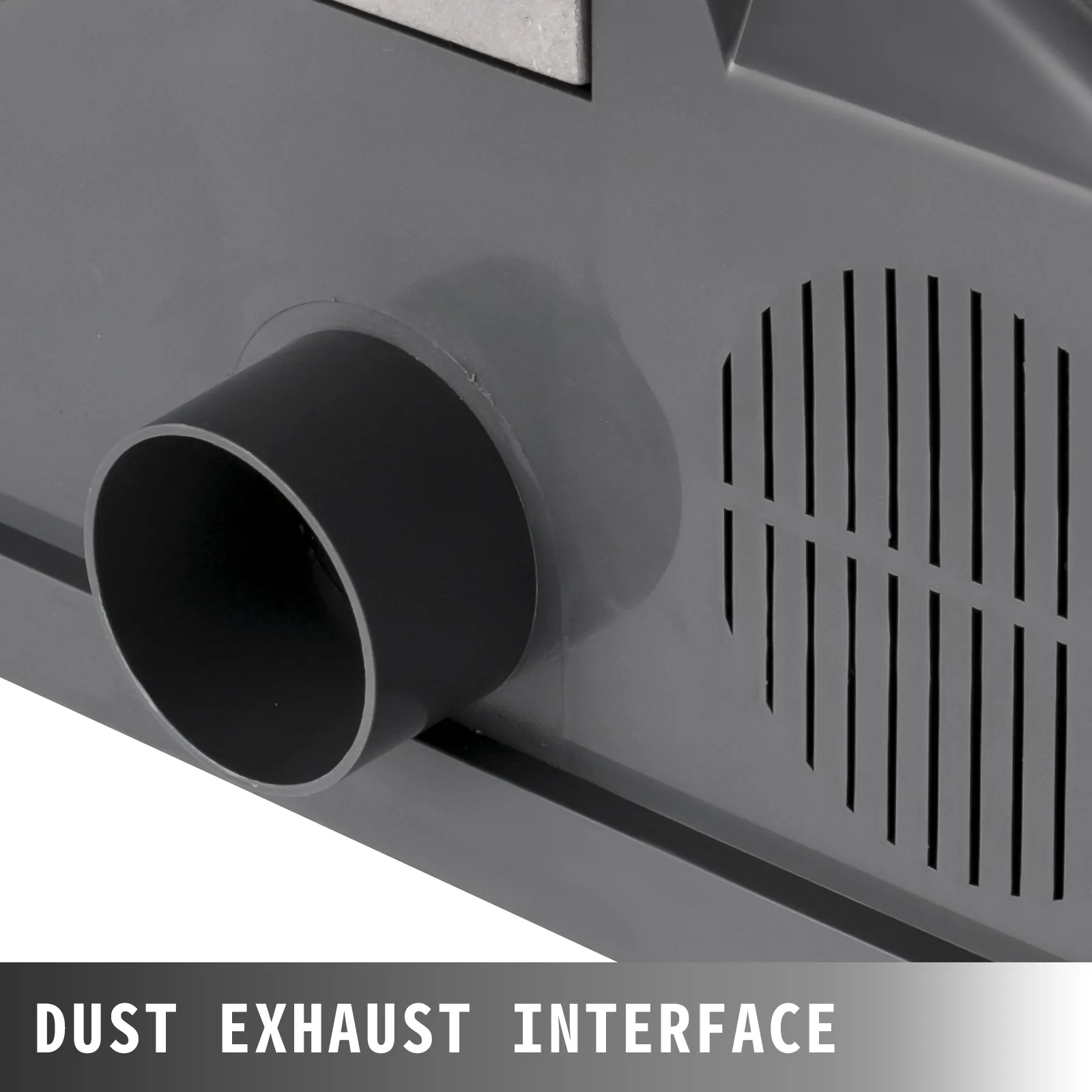 Interfaccia di aspirazione della polvere della giuntatrice da banco VEVOR per un'efficace rimozione dei detriti.