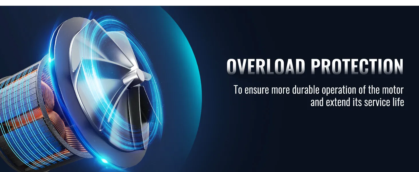 Bomba de filtro de arena VEVOR con protección contra sobrecarga para una mayor durabilidad del motor y una vida útil prolongada.