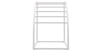 white VEVOR pool towel rack with multiple rods for drying towels, sturdy and durable design.