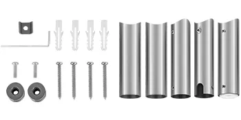 Piezas de montaje para toallero calefaccionado VEVOR, incluidos tornillos y soportes de metal.