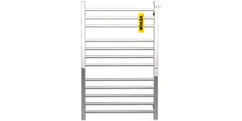 Toallero calefaccionado VEVOR con múltiples barras y elegante acabado cromado.