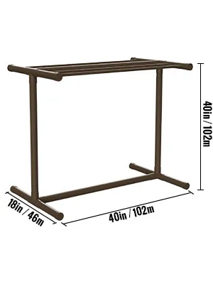 Toallero de piscina VEVOR, metal marrón, tres niveles, dimensiones 40 x 18 x 40 pulgadas, diseño resistente.