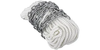 Cuerda blanca con cadena metálica adjunta, ideal para anclaje VEVOR.