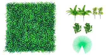 VEVOR boxwood panels with assorted greenery pieces and green zip ties.