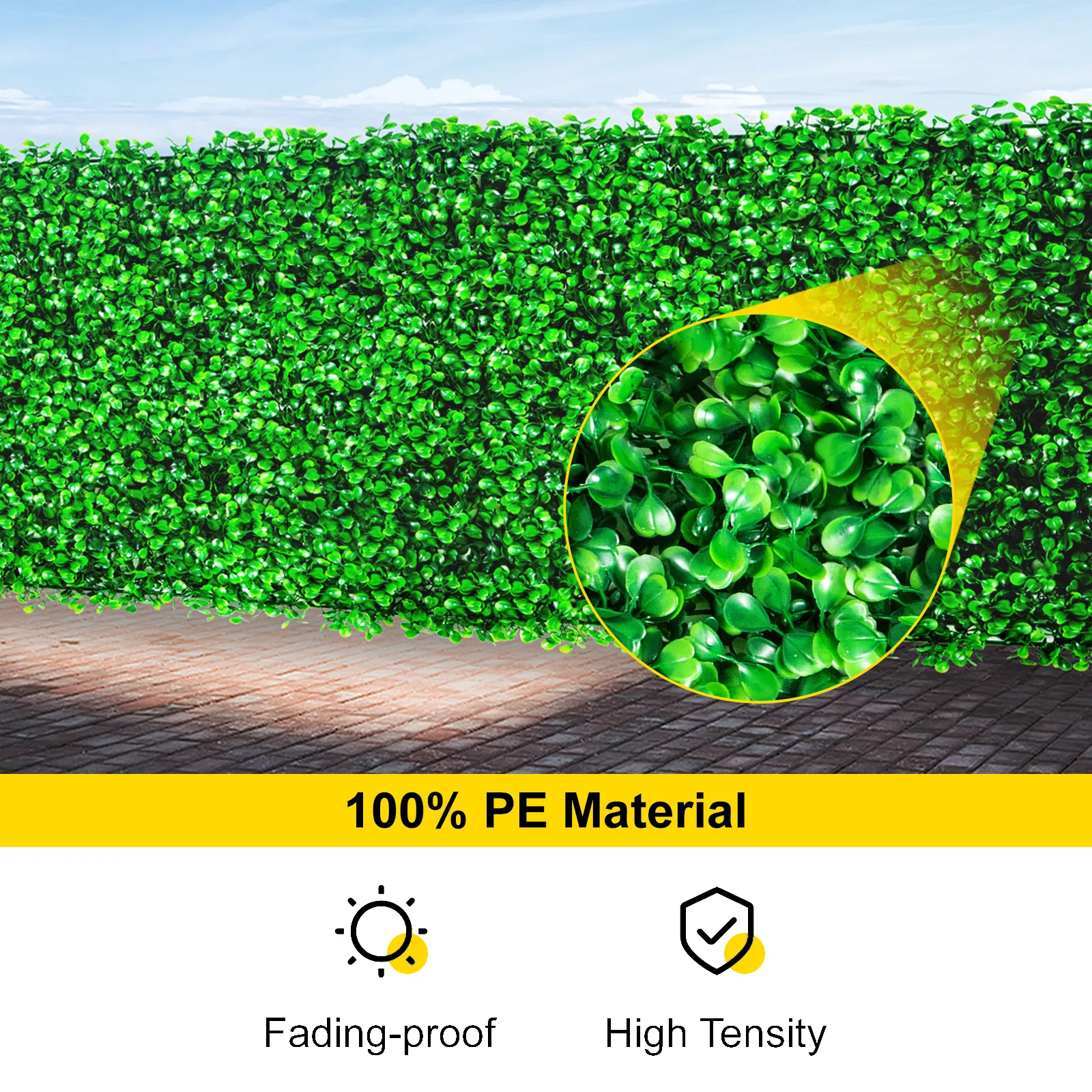 Panel de boj artificial VEVOR fabricado con material 100% PE, resistente a la decoloración y de alta densidad.