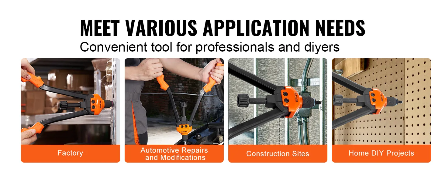 VEVOR rivet nut tool for factory, automotive repairs, construction sites, and home diy projects.