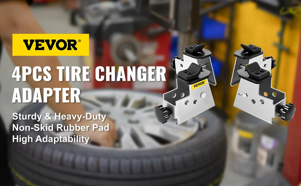 VEVOR tire changer adapter set for heavy-duty, non-skid use with high adaptability.