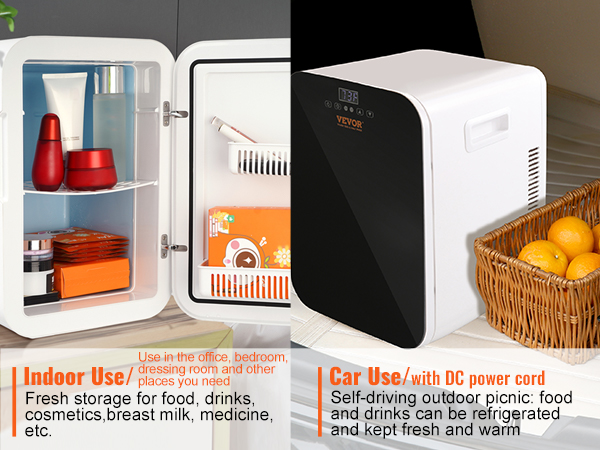 VEVOR Mini Fridge, 20L/22 Cans Compact Personal Fridge, AC/DC